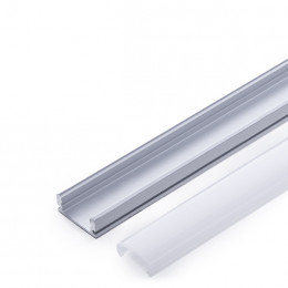Perfíl Aluminio para Tira de LEDs - Difusor Opal 2M